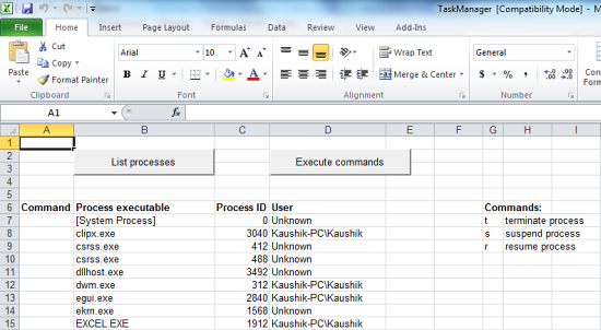 Functional Task Manager Reconstructed With Microsoft Excel